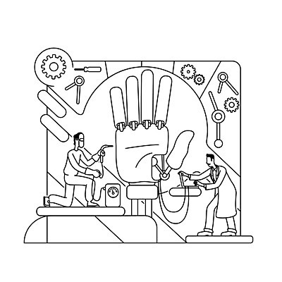 EPS 해외이미지 전신 남자 과학 일러스트 미래 실험 숙이기 들기 성인 두명 노트북 에너지 타이핑 부속품 수리 제조 무릎꿇기 연구원 라인아트 만들기 개발 로봇팔 성인남자만 해외202008 해외일러스트 직업 선 포즈 컨셉 모션 사람 전자제품 로봇 오브젝트 남자만 성인만 파일형식 벡터