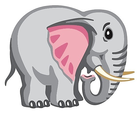 EPS 해외이미지 동물 일러스트 포유류 코끼리 동물원 만화 고립 해외202008 해외일러스트 파일형식 벡터