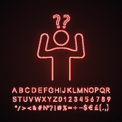 EPS 해외이미지 일러스트 사람없음 물음표 오브젝트 네온 혼란 해외202008 해외일러스트 기호 컨셉 파일형식 벡터