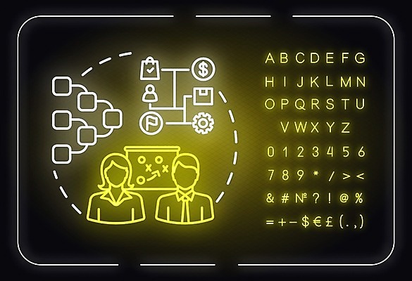 EPS 해외이미지 일러스트 회사 비즈니스 사람없음 연결 네온 해외202008 해외일러스트 파일형식 벡터