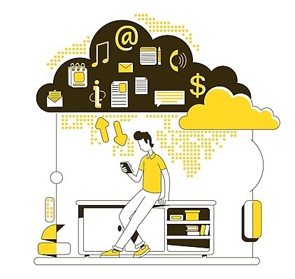 EPS 해외이미지 전신 구름 남자 일러스트 비즈니스 탁자 한명 들기 앉기 성인 스마트폰 노란색 자료 정보 라인아트 클라우드서비스 성인남자한명만 해외202008 해외일러스트 자연요소 1 선 컬러 가구 모션 사람 핸드폰 스마트기기 서비스 남자한명만 성인남자만 파일형식 벡터