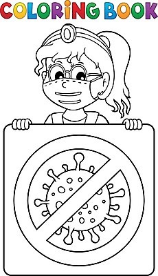 EPS 해외이미지 여자 일러스트 건강 마스크 한명 들기 사람 상반신 성인 팻말 의사 잡기 판넬 질병 사인 예방 젠탱글 성인여자한명만 코로나바이러스 해외202008 델타변이바이러스 해외일러스트 1 의학 모션 프레임 의료진 바이러스 여자한명만 성인여자만 파일형식 벡터