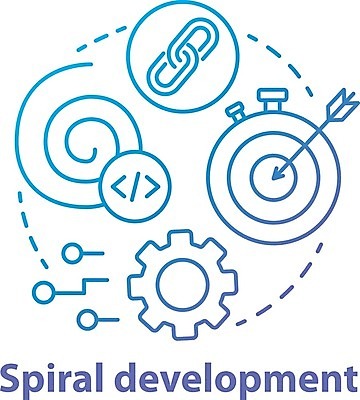 EPS 해외이미지 일러스트 설계 나선형 사람없음 디지털 계획 시스템 개발 프로그래밍 해외202008 해외일러스트 컨셉 무늬 작업 파일형식 벡터