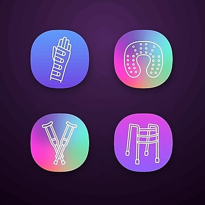 EPS 해외이미지 일러스트 의료기기 사람없음 목발 깁스 보조기구 보행기 정형외과 해외202008 해외일러스트 의학 병원 기구 의료용품 파일형식 벡터