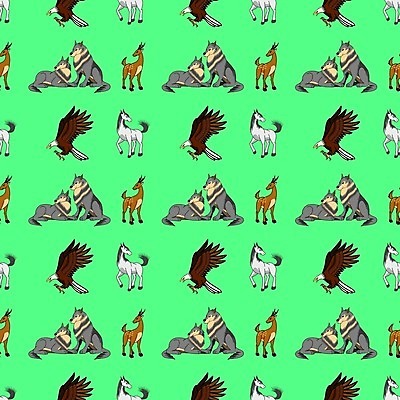 EPS 해외이미지 백그라운드 일러스트 조류 사슴 사람없음 말_동물 독수리 패키지 늑대 카툰스타일 해외202008 해외일러스트 동물 포유류 파일형식 벡터