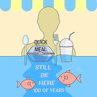 EPS 해외이미지 식기 일러스트 사람모양 어류 사람없음 컵 환경 쓰레기 폐기물 플라스틱 줄이기 해양오염 해외202008 해외일러스트 모양 모션 재질 수중동물 환경오염 파일형식 벡터