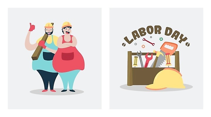 EPS 해외이미지 남자 일러스트 노동자 작업복 웃음 들기 성인 두명 목재 팔짱 스패너 망치 안전모 공구함 톱니바퀴 톱 따봉 근로자의날 성인남자만 해외202008 해외일러스트 나무 직업 옷 기념일 재료 모션 표정 사람 공구 최고 헬멧 안전장비 남자만 성인만 파일형식 벡터