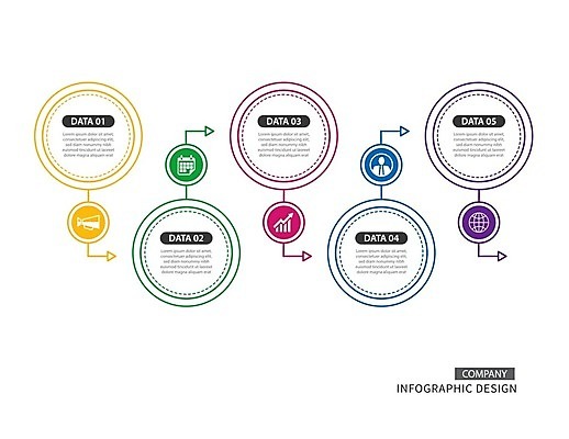 EPS 해외이미지 일러스트 비즈니스 그래프 사람없음 인포그래픽 단계 타임라인 해외202008 해외일러스트 파일형식 벡터
