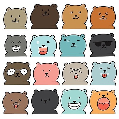 EPS 해외이미지 동물 캐릭터 디자인 행복 얼굴 야생동물 선 일러스트 곰 아이디어 그래픽 장식 세트 그리기 낙서 만화 스케치 수집 심볼 라인아트 그림 클립 심플 코믹 손그림 해외202008 해외일러스트 일러캐릭터 감정 컨셉 포유류 모션 미술 신체부위 파일형식 벡터