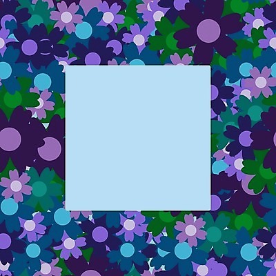 EPS 해외이미지 꽃 꽃무늬 일러스트 프레임 사람없음 파란색 보라색 공백 해외202008 해외일러스트 식물 컬러 무늬 파일형식 벡터