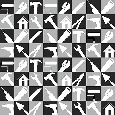 EPS 해외이미지 백그라운드 가사 패턴 일러스트 건축양식 가정 주택 건물 인테리어 세트 검은색 기계 장비 회색 흰색 기구 도구 공구 엔지니어 수리 주식 망치 수집 상담 DIY 조립 건축업자 송곳 업그레이드 하드웨어 시리즈 해외202008 해외일러스트 건축물 디자인 건축 컬러 무늬 취미 금융 컴퓨터 기술자 파일형식 벡터