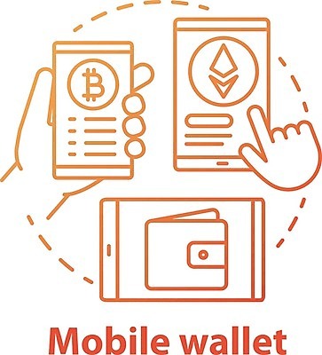 EPS 해외이미지 일러스트 모바일 사람없음 스마트폰 디지털 정보 지갑 서비스 가상화폐 해외202008 해외일러스트 돈 핸드폰 스마트기기 파일형식 벡터