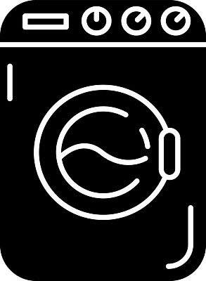 EPS 해외이미지 일러스트 사람없음 검은색 플랫 세탁기 해외202008 해외일러스트 컬러 가전제품 파일형식 벡터