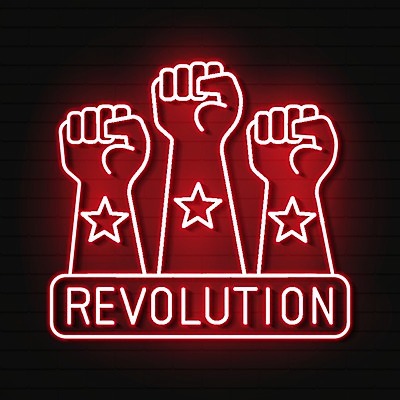 EPS 해외이미지 손 디자인 배너 일러스트 사람없음 힘 주먹 네온 혁명 해외202008 해외일러스트 컨셉 모션 신체부위 파일형식 벡터