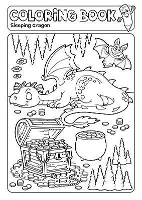 EPS 해외이미지 캐릭터 일러스트 사람없음 동전 용 잠 동굴 보석 박쥐 보물상자 보물 드래곤 종유석 젠탱글 해외202008 해외일러스트 일러캐릭터 돈 포유류 광석 파일형식 벡터