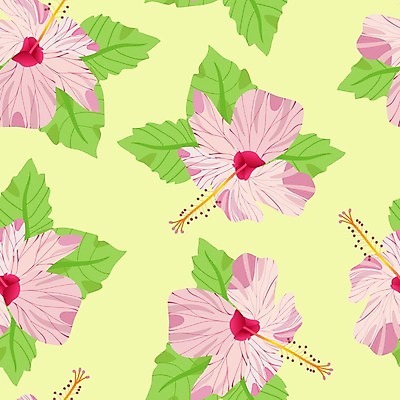 EPS 해외이미지 꽃무늬 패턴 일러스트 사람없음 히비스커스 해외202008 해외일러스트 꽃 무늬 파일형식 벡터