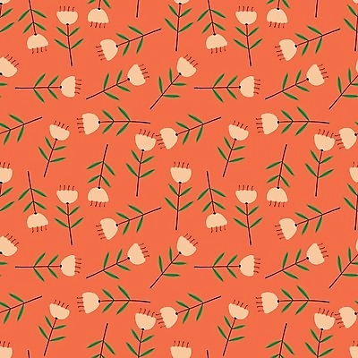 EPS 해외이미지 꽃잎 꽃무늬 패턴 일러스트 사람없음 주황색 해외202008 해외일러스트 꽃 컬러 무늬 파일형식 벡터