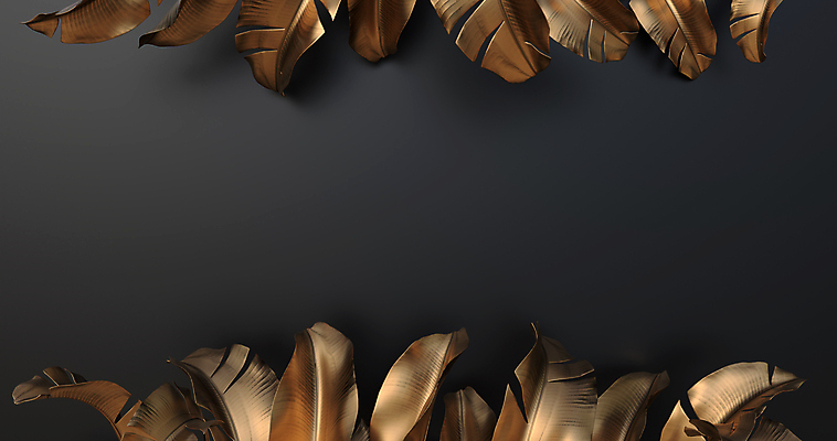 포토 JPG 해외이미지 벽 백그라운드 잎 바닥 바나나 사람없음 3D 우주 검은색 황금 상품 진열장 장면 해외202008 해외포토 식물 컬러 과일 디지털합성 파일형식