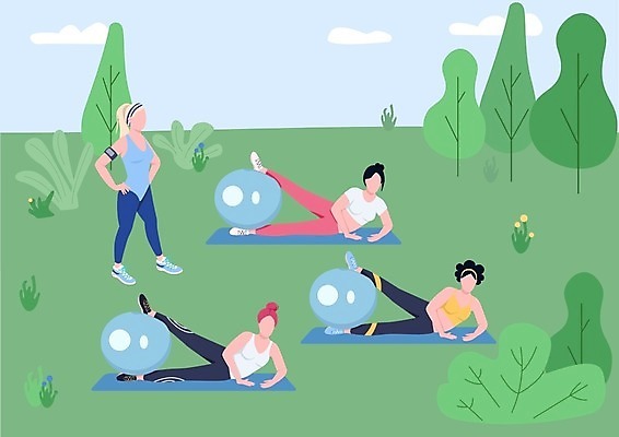 EPS 해외이미지 전신 공원 여자 일러스트 요가 사람 풍경 여러명 야외 운동복 운동 강사 매트 그룹 연습 필라테스 성인여자만 해외202008 해외일러스트 직업 웰빙 옷 공공시설 다수 건강 여자만 성인만 파일형식 벡터