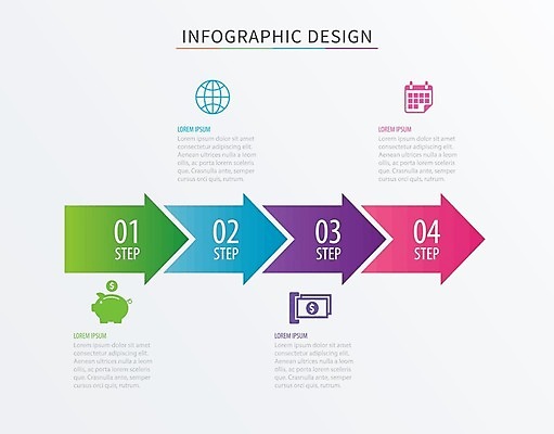 EPS 해외이미지 화살표 일러스트 비즈니스 사람없음 인포그래픽 단계 타임라인 해외202008 해외일러스트 파일형식 벡터