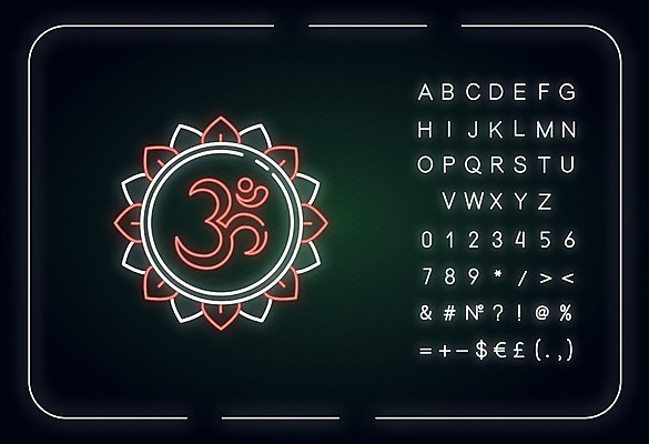 EPS 해외이미지 전통 종교 일러스트 사람없음 심볼 네온 해외202008 해외일러스트 파일형식 벡터