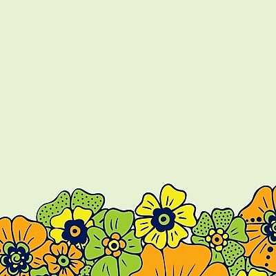 EPS 해외이미지 꽃 꽃무늬 일러스트 프레임 사람없음 연두색 주황색 공백 해외202008 해외일러스트 식물 컬러 무늬 초록색 파일형식 벡터