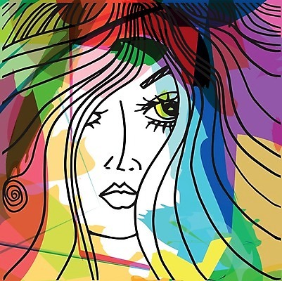 EPS 해외이미지 백인 모델 1 응시 여자 얼굴 파도 일러스트 추상 미술 사람 섹시 유행 상점 화장품 화려 파마 우아함 낙서 스케치 이발 눈썹 입술 그림 샴푸 스타일링 해외202008 관능적 해외일러스트 서양인 헤어스타일 시선 바다 컨셉 무늬 문화예술 신체부위 위생용품 뷰티 파일형식 벡터