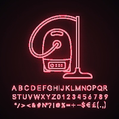 EPS 해외이미지 디자인 일러스트 사람없음 네온 청소기 해외202008 해외일러스트 전자제품 청소도구 파일형식 벡터