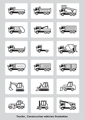 EPS 해외이미지 디자인 실루엣 산업 도로 교통수단 일러스트 비즈니스 교통시설 자동차 세트 기계 장비 트럭 화물 쓰레기 컨테이너 불도저 굴착기 버리기 믹서 심볼 기중기 사인 트랙터 짐차 무거움 트레일러 공학 물류 고립 유조선 콘크리트 해외202008 해외일러스트 교육 길 육상교통 교통 모션 촬영기법 운송업 중장비 무게 농기계 시설 특수차량 파일형식 벡터