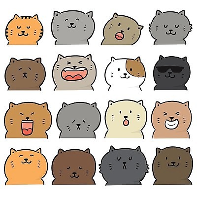 EPS 해외이미지 동물 디자인 행복 선 일러스트 아이디어 미소 장식 반려동물 세트 고양이 그리기 낙서 만화 수줍음 스케치 수집 심볼 라인아트 그림 클립 심플 코믹 손그림 해외202008 해외일러스트 감정 컨셉 포유류 모션 표정 미술 파일형식 벡터