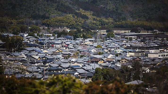 포토 JPG 해외이미지 자연 지붕 산 주택 풍경 사람없음 초록색 마을 일본 봄 교토 해외202008 해외포토 계절 아시아 컬러 건물 생태계 파일형식