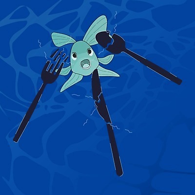 EPS 해외이미지 식기 바다 포크 일러스트 어류 사람없음 파란색 환경 숟가락 수중 나이프 칼 폐기물 파편 일회용 플라스틱 먹기 해양오염 해외202008 해외일러스트 컬러 모션 재질 수저 수중동물 환경오염 쓰레기 파일형식 벡터