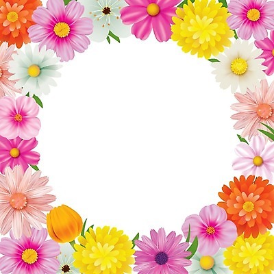 EPS 해외이미지 꽃 분홍색 일러스트 프레임 사람없음 원형 해외202008 해외일러스트 도형 식물 컬러 파일형식 벡터