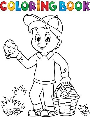 EPS 해외이미지 전신 남자 어린이 일러스트 부활절 들기 사람 이벤트 소년 장식 바구니 봄 잡기 부활절계란 젠탱글 소년한명만 해외202008 해외일러스트 계절 기념일 모션 계란 남자한명만 소년만 파일형식 벡터