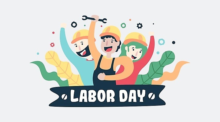 EPS 해외이미지 여자 남자 잎 일러스트 노동자 작업복 웃음 들기 상반신 성인 세명 손들기 스패너 안전모 톱니바퀴 근로자의날 성인만 해외202008 해외일러스트 식물 직업 옷 기념일 모션 표정 사람 공구 헬멧 안전장비 파일형식 벡터