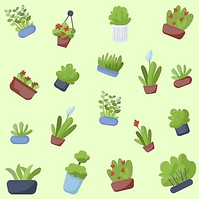 EPS 해외이미지 화분 화초 백그라운드 일러스트 사람없음 초록색 튤립 도자기 난초 냄비 원예 심플 카툰스타일 모종 해외202008 해외일러스트 식물 꽃 컬러 취미 솥 파일형식 벡터