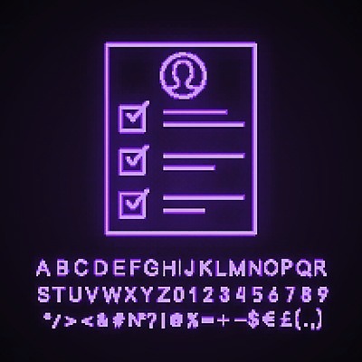 EPS 해외이미지 일러스트 사람없음 서비스 네온 설문지 해외202008 해외일러스트 파일형식 벡터