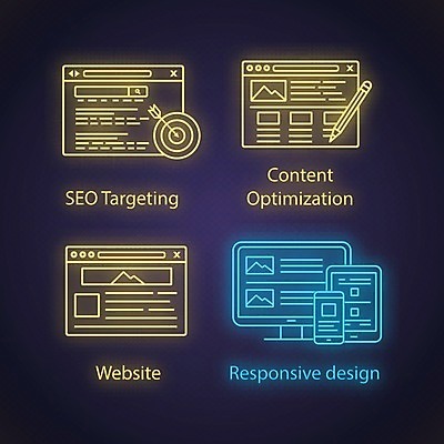 EPS 해외이미지 인터넷 일러스트 사람없음 홈페이지 검색 네온 해외202008 해외일러스트 파일형식 벡터