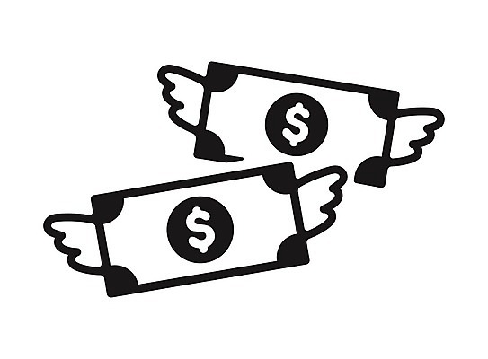 EPS 해외이미지 무료이미지 디자인 지폐 돈 날개 일러스트 사람없음 금융 경제 해외202008 해외일러스트 재산 파일형식 벡터 무료콘텐츠