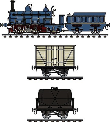 EPS 해외이미지 산업 일러스트 교통시설 자동차 목재 빨간색 파란색 검은색 기계 회색 기차 수확 화물 클래식 수증기 만화 크림 복고 탱크 마차 연료 엔진 석탄 옛날 해외202008 해외일러스트 나무 육상교통 교통수단 컬러 교통 컨셉 농업 재료 대중교통 운송업 시설 파일형식 벡터