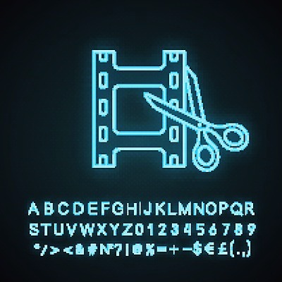EPS 해외이미지 편집 일러스트 사람없음 필름 네온 동영상 멀티미디어 소프트웨어 해외202008 해외일러스트 파일형식 벡터