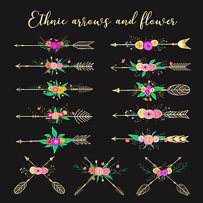 EPS 해외이미지 무료이미지 디자인 꽃 일러스트 화살 사람없음 엘리먼트 스타일 해외202008 해외일러스트 식물 파일형식 벡터 무료콘텐츠