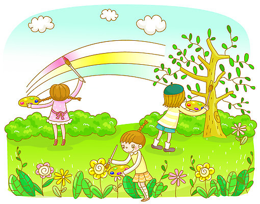 EPS 나무 식물 구름 학생 여자 어린이교육 교육 남자 꽃 어린이 무지개 일러스트 상상 하늘 미술 사람 소녀 소년 야외 세명 물감 미술도구 붓 체험학습 그리기 팔레트 그림 미술교육 색칠공부 어린이만 국내일러스트 자연요소 모션 문화예술 학습 체험 색칠 오브젝트 파일형식 벡터