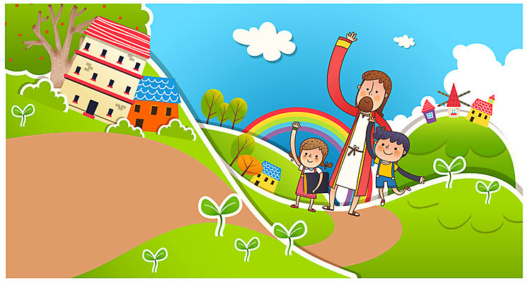 EPS 나무 식물 구름 공공시설 여자 남자 기독교 종교 길 어린이 무지개 일러스트 하늘 여름방학 사람 손짓 소녀 소년 야외 건물 세명 여름 새싹 성경 풍차 인사 예수 숲 언덕 성경학교 여름성경학교 성경공부 국내일러스트 자연요소 건축물 계절 종교용품 학교 모션 방학 학습 예절 신_종교 시설 파일형식 벡터 여름_계절