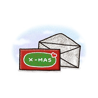 PSD 구름 아이콘 크리스마스 페인터 문구용품 편지봉투 크리스마스카드 사람없음 초크 2D아이콘 카드프레임 자연요소 기념일 페인팅 봉투 카드_감사 프레임 편지 오브젝트 파일형식