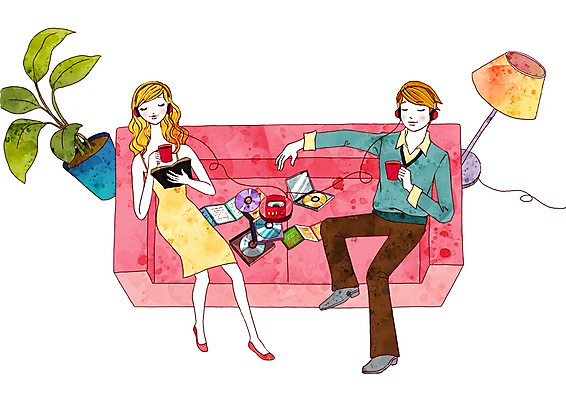 전신 PSD 커플 여자 남자 화분 커피 거실 데이트 일러스트 휴식 조명 실내 사랑 사람 앉기 두명 책 소파 독서 헤드폰 음악감상 CD 스탠드 음반 커피잔 시디플레이어 CD플레이어 국내일러스트 감정 음료 음악 음향기기 컨셉 의자 관계 모션 잔 내부 전자제품 감상 파일형식