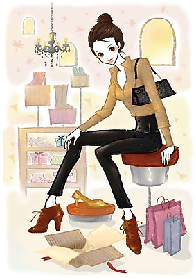 전신 PSD 우먼라이프 잡화 계절 여자 패션 구두 신발 의자 일러스트 실내 한명 사람 앉기 20대 성인 쇼핑 쇼핑백 상점 핸드백 가을 진열장 샹들리에 구두상자 구두상점 여자만 여자한명만 성인여자만 청년만 청년여자만 성인한명만 청년여자한명만 성인여자한명만 성인만 국내일러스트 1 라이프스타일 가구 가방 모션 조명 청년 내부 상자 파일형식