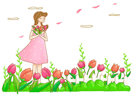 EPS 식물 구름 원피스 여자 꽃잎 꽃 꽃밭 일러스트 한명 서기 들기 사람 20대 성인 야외 라이프 울타리 튤립 여름라이프 여자만 여자한명만 성인여자만 청년만 청년여자만 성인한명만 청년여자한명만 성인여자한명만 성인만 국내일러스트 자연요소 1 라이프스타일 옷 모션 청년 생활 담장 파일형식 벡터 여름_계절