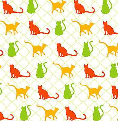 EPS 백그라운드 패턴 일러스트 사람없음 고양이 격자 팬시패턴 국내일러스트 무늬 포유류 반려동물 파일형식 벡터