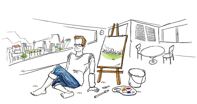 EPS 주간 라이프스타일 남자 건축 맨라이프 의자 라인일러스트 일러스트 창문 탁자 실내 미술 한명 사람 풍경 20대 성인 건물 라이프 가로 도시 붓 그리기 팔레트 양동이 이젤 그림 캔버스 시티라이프 남자만 남자한명만 성인남자만 청년만 청년남자만 청년남자한명만 성인한명만 성인남자한명만 성인만 국내일러스트 자연요소 1 건축물 가구 모션 문화예술 청년 내부 생활 미술도구 파일형식 벡터